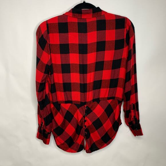 Lucky Brand Red Black Buffalo Check Flannel Shirt Sz XS - Picture 6 of 6